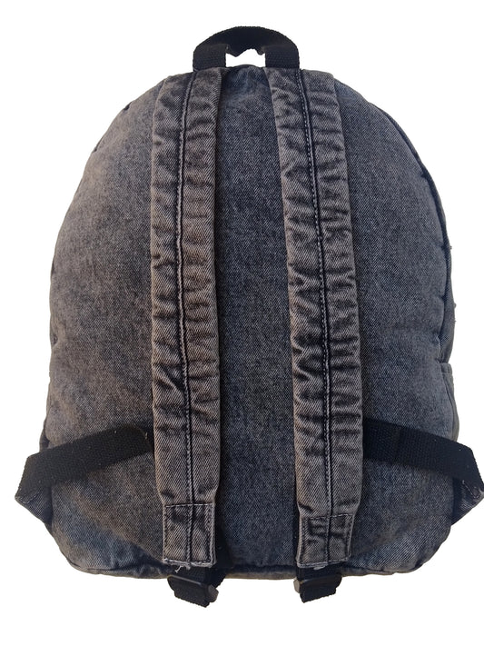 Zaino Jeans Scuro con Ricamo Controcorrente