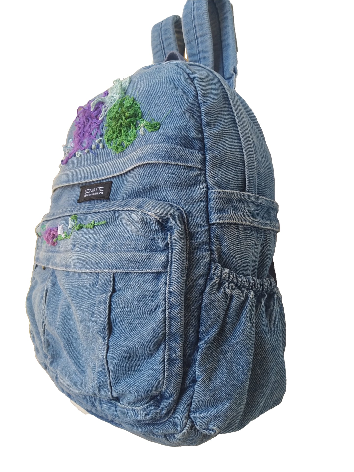 Zaino Jeans con ricamo Controcorrente